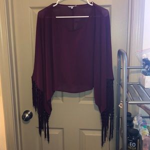 Burgundy sheer crop